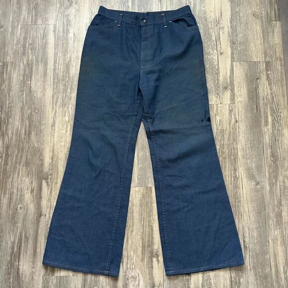 Vintage 70s Levi's Big E 684 Bell Bottom Flared Denim Jeans Size 32X30 - Picture 4 of 9